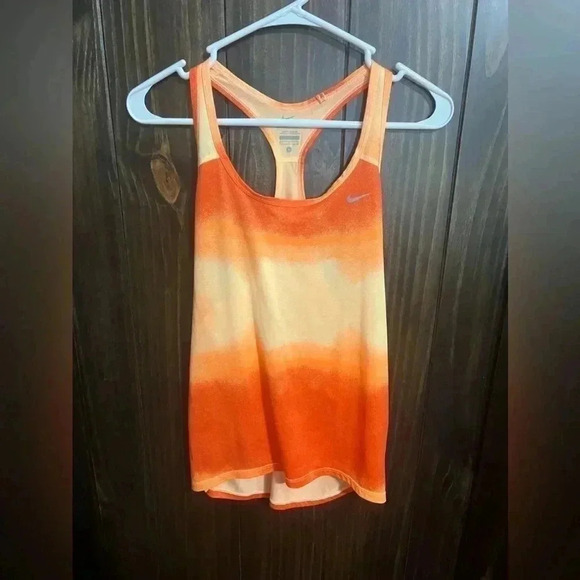 Nike Dry Fit Orange Tie Dye Active Racerback Tank Top S - Picture 7 of 7